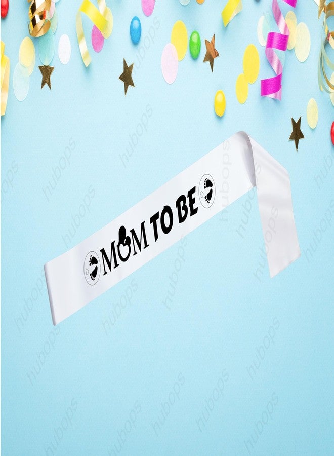 HUBOPS Mom and Dad to Be Sash Combo for Baby Shower Photo Shoot/Party Decoration (White) - Image 5
